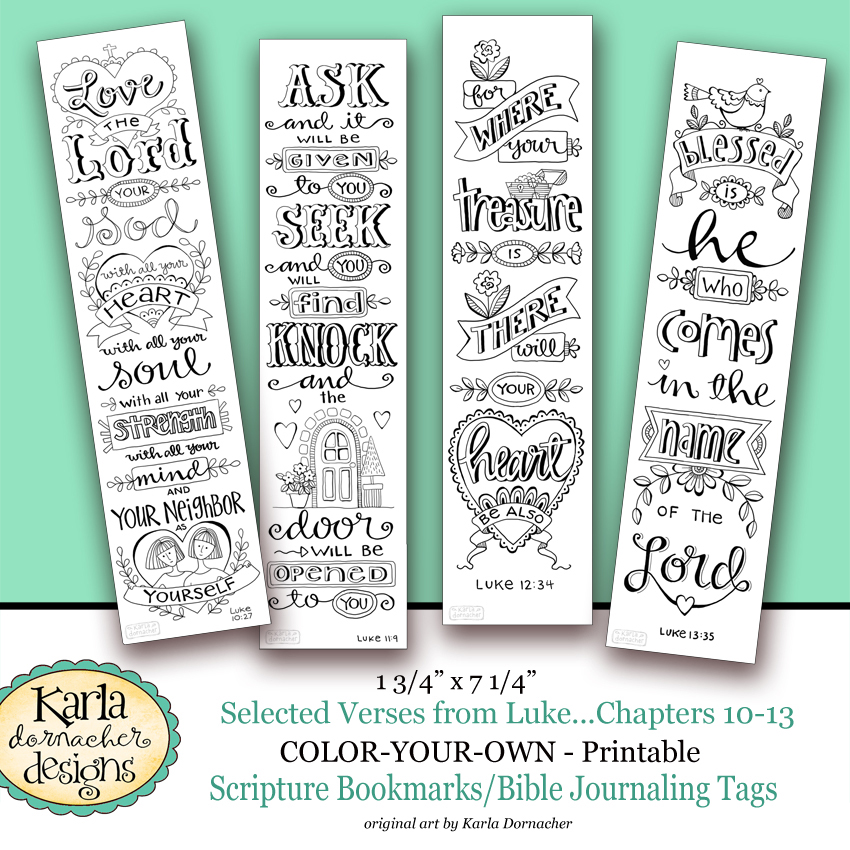 luke 10 13 color your own bible journaling bookmarks